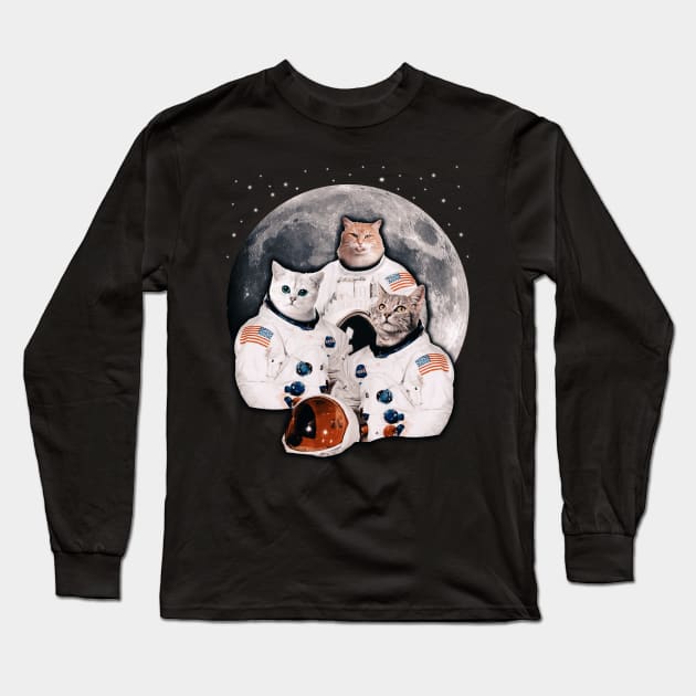 Catstronauts Funny Cat Lover Astronaut Galaxy Men and Women Long Sleeve T-Shirt by Blink_Imprints10